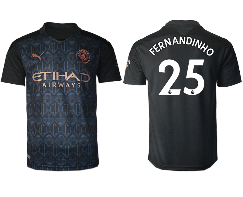Men 2020-2021 club Manchester City away aaa version #25 black Soccer Jerseys->manchester city jersey->Soccer Club Jersey